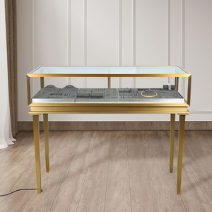 Mostrador <span class=keywords><strong>de</strong></span> Exhibición <span class=keywords><strong>de</strong></span> Joyería Sundo, Estilo Moderno, Dorado, con Espejo Cuadrado <span class=keywords><strong>de</strong></span> <span class=keywords><strong>Vidrio</strong></span>, Iluminación LED, <span class=keywords><strong>para</strong></span> Tienda <span class=keywords><strong>de</strong></span> Joyería - Product Image 6