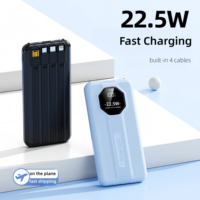 GEBRA K20 20000mAh 30000mAh Power Bank avec écran LED Ultra Mince et Portable Sortie 10W Câbles Type-C