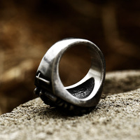 Cincin Tengkorak Salib Baja Tahan Karat Vintage Fashion, Perhiasan Biker Gothic untuk Pria, Pesta Ulang Tahun, Pernikahan, Harga Grosir