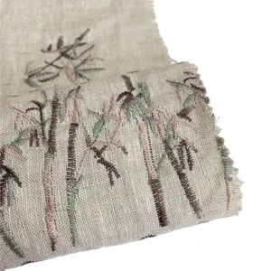 Fashion Embroidery hemp textile fabric for lady garments and all wholesale hemp products