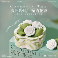Ensemble diffuseur de parfum artisanal écologique en plâtre, forme de fleur, senteur gardénia et rose, idéal pour les spas et les cadeaux