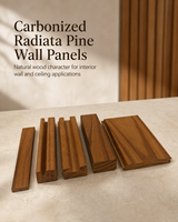 Revêtement mural en cèdre radiata thermo-traité, lambris mural en bois de pin carbonisé pour la décoration de villas et de chalets