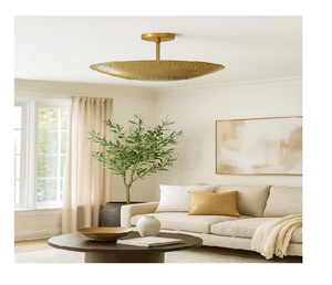 โคมไฟเพดานทองเหลืองทรงสปุตนิกทำมือสุดหรู สไตล์โมเดิร์นกลางศตวรรษ โคมไฟห้อยดีไซน์เนอร์สำหรับห้องนั่งเล่นและห้องรับประทานอาหาร - Product Image 1