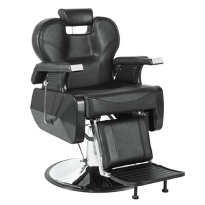 Fauteuil de barbier professionnel haut de gamme de style américain pour hommes, avec accoudoirs pivotants et réglables en hauteur, idéal pour les salons de coiffure - Product Image 1