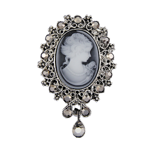 Broche Ovalado Vintage con Cristales de Estrás y Incrustaciones de Diamantes, Pasadores Decorativos para Mujer, para Regalos, Fiestas, Bodas, Aleación - Product Image 2