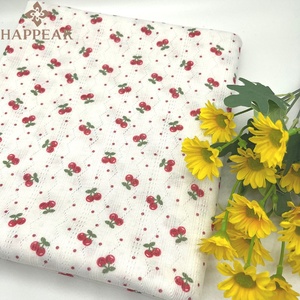 HAPPEAK bajo moq Impresión digital personalizada cereza spandex suave pointelle tejido de punto para ropa de bebé - Product Image 6