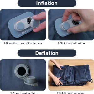 Portable Automatic <b>Inflatable</b> Couch Lounger Chair Built-in Pump <b>Inflatable</b> <b>Sofa</b> Bed with Backup Power for Outdoor Camping - Product Image 4