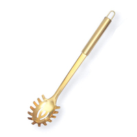 Ustensiles de cuisine à pâtes en acier inoxydable, ustensiles de serveur, louche longue, spaghetti, outils dorés, cuillères à pâtes