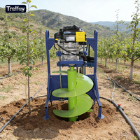 Tarière à poteaux commerciale, moteur à essence 3,4 kW pour l'installation de clôtures, de panneaux solaires et de poteaux de câbles
