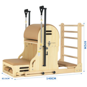 Ensemble combiné réglable en bois d'érable pour Pilates : Ladder Barrel et Wunda Chair, pour la formation en équilibre à domicile et en studio - Product Image 3
