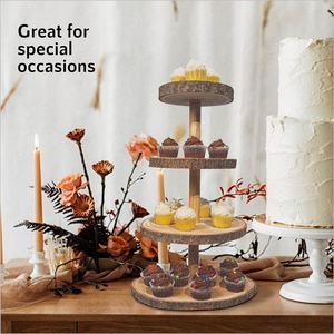 Venta caliente <span class=keywords><strong>torre</strong></span> <span class=keywords><strong>de</strong></span> postres <span class=keywords><strong>de</strong></span> madera Pastel <span class=keywords><strong>de</strong></span> Bodas exhibición <span class=keywords><strong>de</strong></span> madera escalonada 4 niveles rústico Cupcake Stand para fiestas - Product Image 4