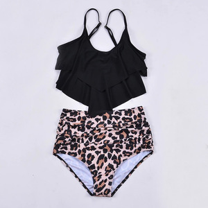 <span class=keywords><strong>Maillot</strong></span> <span class=keywords><strong>de</strong></span> <span class=keywords><strong>bain</strong></span> pour femmes, deux pièces, <span class=keywords><strong>haut</strong></span> à double volant avec bas plissé taille haute, ensemble tankini, <span class=keywords><strong>maillot</strong></span> <span class=keywords><strong>de</strong></span> <span class=keywords><strong>bain</strong></span>, taille plus - Product Image 4