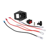 3DSWAY Suku Cadang Printer 3D 110V/220V 10A Power Supply Socker Switch Tripod Feet dengan Perlindungan Sirkuit Pendek Sekring dengan Kabel 20cm