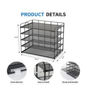 5-Trays Desktop File Organizer with <b>Pen</b> Holder Letter Tray Paper Organizer with Drawer and <b>Pen</b> Holders Mesh Office Supplies - Product Image 4