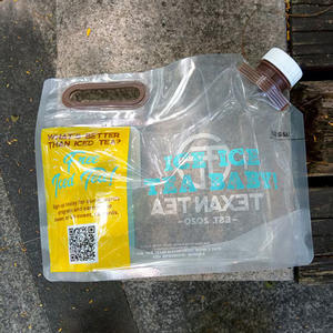 ถุงพลาสติก PE แบบตั้งได้ พิมพ์โลโก้ได้ รีไซเคิลได้ มีจุกมุม ปิดผนึกด้วยความร้อน สำหรับน้ำแร่ น้ำผลไม้ เครื่องดื่มชนิดน้ำ - Product Image 3