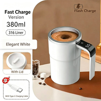 Mug à café et shaker de protéines électrique portable entièrement automatique en acier inoxydable 304 pour le fitness, le lait et le café
