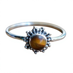 925 Sterling Silver <b>Tiger</b> <b>Eye</b> Gemstone <b>Ring</b> Trendy Christian Handmade Antique Fine Jewelry Certified - Product Image 1