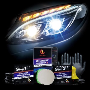 Kit de Restauration de Phares de <span class=keywords><strong>Voiture</strong></span>, <span class=keywords><strong>Nettoyant</strong></span> pour Phares avec Agent de Nettoyage, Élimine le Jaunissement, l'Oxydation, les Rayures, Réparation, Ensemble de 10 ou 19 Pièces - Product Image 4
