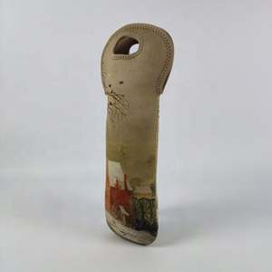 Sac à vin portable en néoprène de 750ml étanche à double isolation avec impression par sublimation de logo personnalisé - Product Image 3