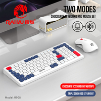 RAIKU R906 Wireless Keyboard and Mouse Set 2.4G Dual Mode Rechargeable 100 Keys Scissor Switch for Office PC