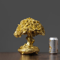 Statue d'arbre de singe en résine dorée pour la maison, le salon, le bureau, Feng Shui, arbre de fortune chanceux, Figurine de sculpture de nouvel an, cadeau