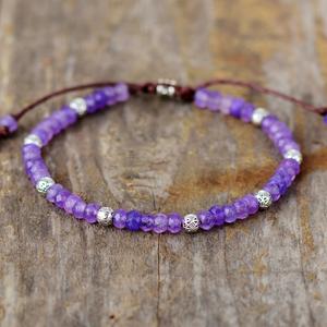 Bracelet de jade d'équilibre de <span class=keywords><strong>style</strong></span> <span class=keywords><strong>bohème</strong></span> personnalisé en gros cristaux naturels d'améthyste de tourmaline pour la fête ou le cadeau OEM Fengshui OEM - Product Image 1