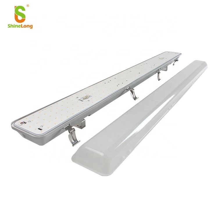 Workshop Led Light Tri-Proof Outdoor Chandelier Light with S304 Clips Weatherproof Batten for Parking Place Warehouse School Use