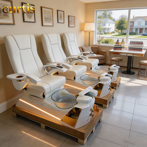 Fauteuil de pédicure et de manucure populaire <span class=keywords><strong>avec</strong></span> massage du dos, bassin LED transparent et base <span class=keywords><strong>en</strong></span> fibre de verre pour salon de manucure, spa et salon de pédicure - Product Image 6