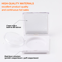Boîtier compact pour poudre, emballage de maquillage, marque privée, emballage neutre en acrylique transparent, service personnalisé