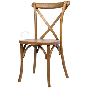 Silla <span class=keywords><strong>de</strong></span> Madera Maciza Apilable con Respaldo Cruzado para Comedor, Bistro, <span class=keywords><strong>Alquiler</strong></span>, Bodas, Venta al por Mayor - Product Image 6