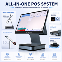 Factory Custom Android POS Terminal Dual Screen 15.6+10.1 POS System CE ROHS for Cafe and Retail Billing