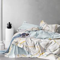 Parure de lit de luxe en coton 100% personnalisable, literie de haute qualité tissée, housse de couette, taie d'oreiller pour la maison et l'hôtel