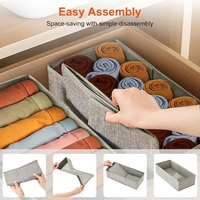 Organisateur de tiroir pliable en tissu avec panneau en PP, boîte de rangement pour armoire, organisation des vêtements, OEM ODM