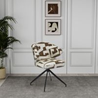 Chaise de salle à manger moderne de style nordique, dossier en tissu rembourré, structure en fer/bois, design sans accoudoirs, mobilier pour la maison/l'hôtel
