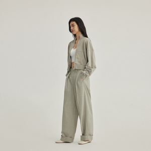 <span class=keywords><strong>Felpa</strong></span> Cardigan <span class=keywords><strong>Basic</strong></span> invernale da <span class=keywords><strong>donna</strong></span> con colletto 100% cotone con cappuccio a maniche lunghe Anti-Pilling Logo digitale stampato frontale - Product Image 3