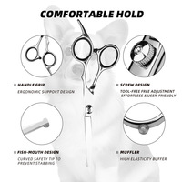 Kit de toilettage pour animaux de compagnie professionnel en acier inoxydable, pliable, portable, 8 en 1, avec ciseaux de nettoyage pour chiens et chats