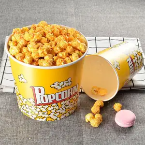 Aparência de logotipo de impressão ambiental biodegradável, pode ser personalizado, balde de popcorn