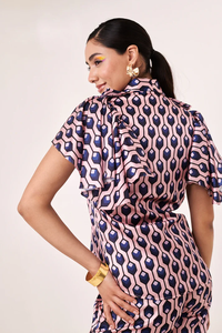 Camisa Blazer con Estampado Geométrico para Mujer, Blusa Informal de Verano, Blusa Moderna y Elegante para el Trabajo, Atuendo Cómodo - Product Image 6