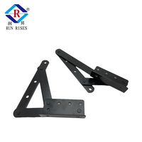 Charnière pliante réglable en métal C13 noir thermolaqué pour meubles, chaise, canapé, cuisine, salle de bain, salon