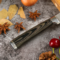 Couteau à steak de cuisine en acier inoxydable 3Cr13 de 4,5 pouces avec finition polie, manche ergonomique ambidextre en bois Pakka