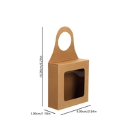 Boîte à vin portable en papier kraft biodégradable et écologique avec fenêtre, pliable, logo personnalisé, boîte de rangement alimentaire, boîte cadeau
