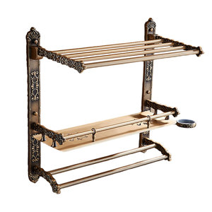 Bathroom storage rack Wall hanging toiletries rack European-style antique bathroom toilet washcloth rack