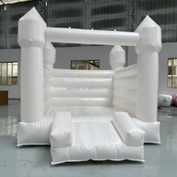 Château gonflable commercial d'intérieur blanc avec toboggans et piscine à balles pour fêtes d'enfants, château gonflable d'extérieur