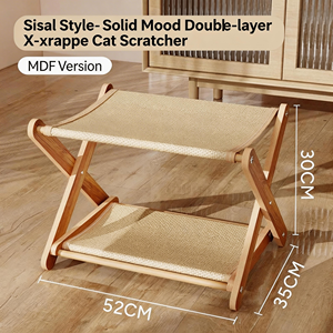 Pawstar Großhandel auf Lager: Faltbarer Doppelschicht-Sisal-Kratzbaum mit Liegefläche, 55 cm, Massivholz X-Rahmen, keine Montage erforderlich, individuell anpassbar für Haustiere - Product Image 6