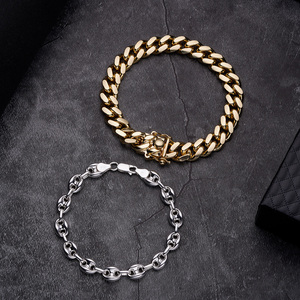 <span class=keywords><strong>Bracelet</strong></span> pour <span class=keywords><strong>homme</strong></span> en argent sterling 925 avec fermoir à griffe <span class=keywords><strong>de</strong></span> homard, motif <span class=keywords><strong>grain</strong></span> <span class=keywords><strong>de</strong></span> <span class=keywords><strong>café</strong></span>, style hip-hop, rappeur Lucky - Product Image 5