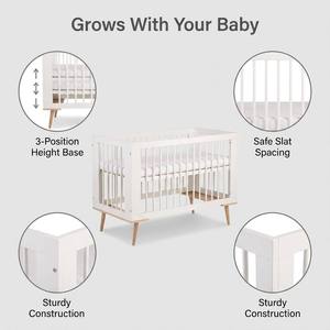 Multi-functional Design 3 Position Adjustable Height Bedside Baby Crib Co-<b>sleeper</b> Convertible Growing Nursery Infant Cot - Product Image 4