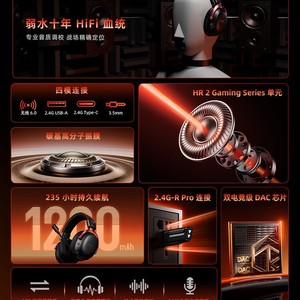 Weak Water Sand Blazing Angel Seraphim Gaming Headset Over Ear Bluetooth 5.0 Wireless 2.4G Dynamic Driver FPS Gaming - Product Image 4