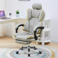 Chaise pivotante ergonomique à hauteur réglable pour bureau à domicile moderne Siège de levage à cadre en acier inoxydable Chaise de jeu sédentaire confortable