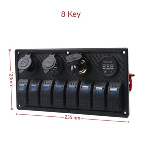 แผงสวิตช์โยกแบบมีไฟแสดงสถานะ Yuhe 8 ช่อง เปิด-ปิด พร้อมไฟ LED คู่ 12V ช่องเสียบไฟกันน้ำ 5V 3.1A พร้อมโวลต์มิเตอร์ในตัว สำหรับเรือ - Product Image 5