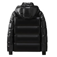 Blouson bomber court à capuche en duvet noir or, streetwear, fermeture éclair, unisexe, épaissi, chaud, veste pour homme et femme, hiver, extérieur